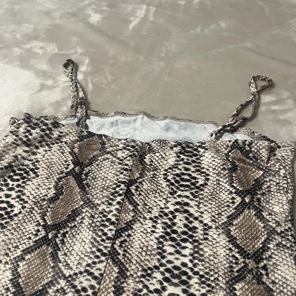 NWT Floerns Snakeskin Print Bodycon Dress Spaghetti Strap Sexy Size M